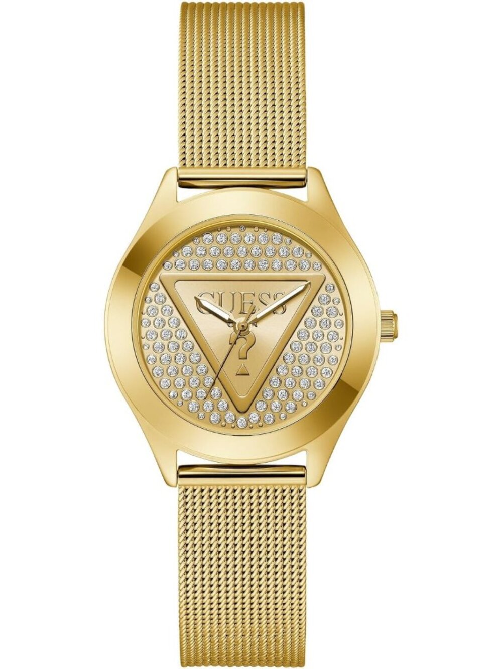 Chic Women's 34mm Gold Tone Mesh Strap Watch with Champagne Dial & Elegant
